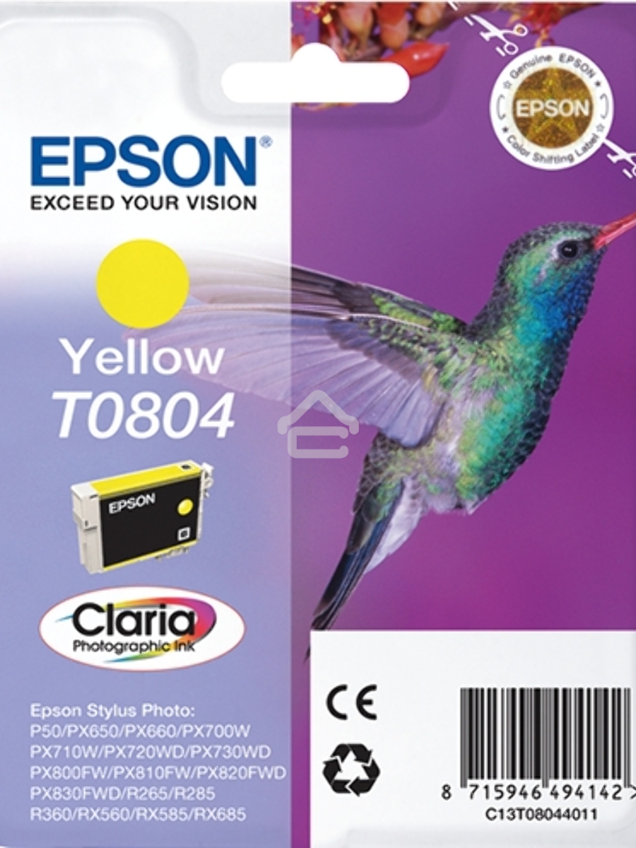 Картридж струйный Epson C13T08044011 желтый для Epson St Ph P50/PX660/PX720WD (330стр.)