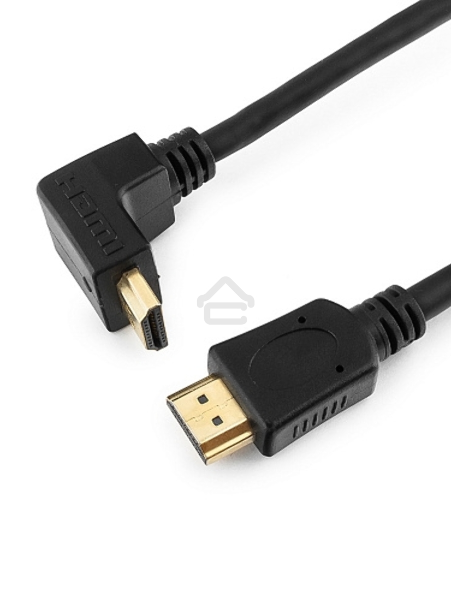 Кабель Cablexpert HDMI CC-HDMI490-15, 19M/19M, v2.0, медь, позол.разъемы, экран, угловой, 4.5м, черный, пакет