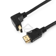 Кабель Cablexpert HDMI CC-HDMI490-15, 19M/19M, v2.0, медь, позол.разъемы, экран, угловой, 4.5м, черный, пакет
