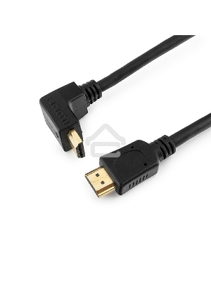 Кабель Cablexpert HDMI CC-HDMI490-15, 19M/19M, v2.0, медь, позол.разъемы, экран, угловой, 4.5м, черный, пакет