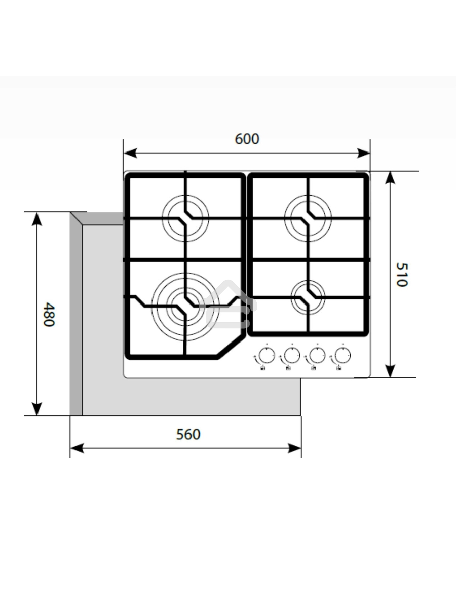 Газовая варочная поверхность LEX GVG 640-1 WH белый