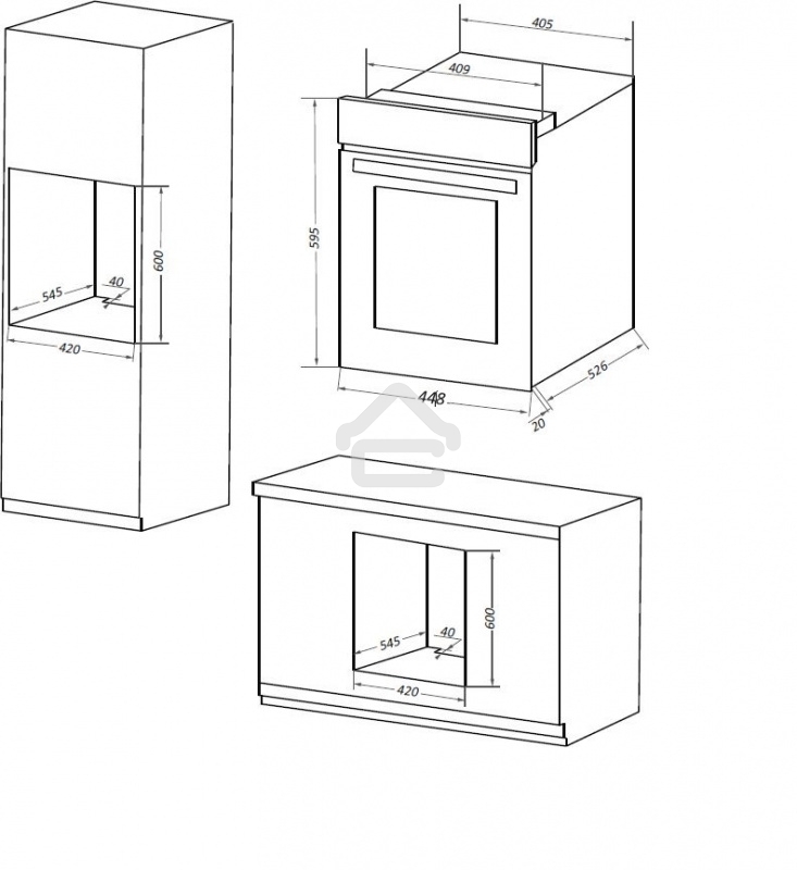 Шкаф духовой электрический Maunfeld EOEM516B, встраиваемый