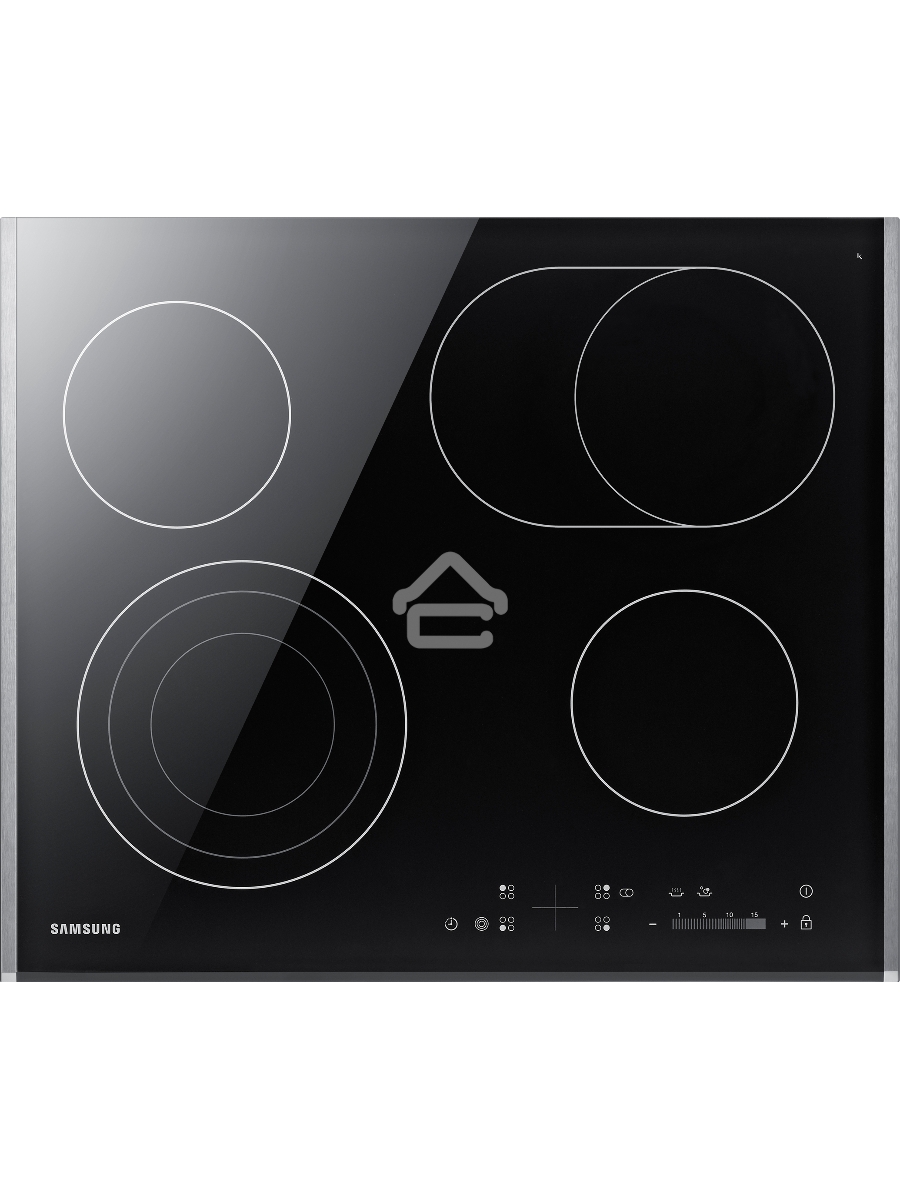 Встраиваемая электрическая панель Samsung NZ64T3536DK/WT 59 x 50.5 x 5.2 см., электронное управление, 15 степеней мощности, автоматическое отключение, защита от детей, блокировка управления, дисплей, 4 конфорки, 2 с зоной расширения, рамка из нержавеющей 