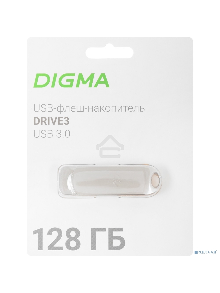 Флеш диск Digma 128Gb DRIVE3 DGFUM128A30SR USB3.0 серебристый