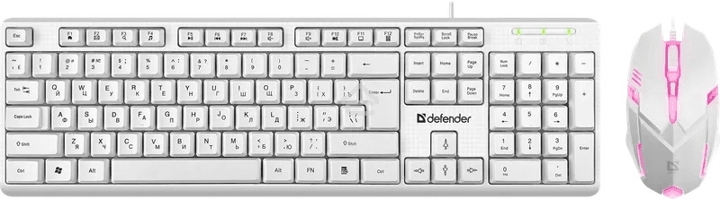 Клавиатура + мышка Defender LINE MOTION C-977 RU WHITE