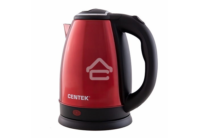 Чайник Centek CT-1068 RED (красный) металл 2л, 2000W, хромированная вставка на крышке