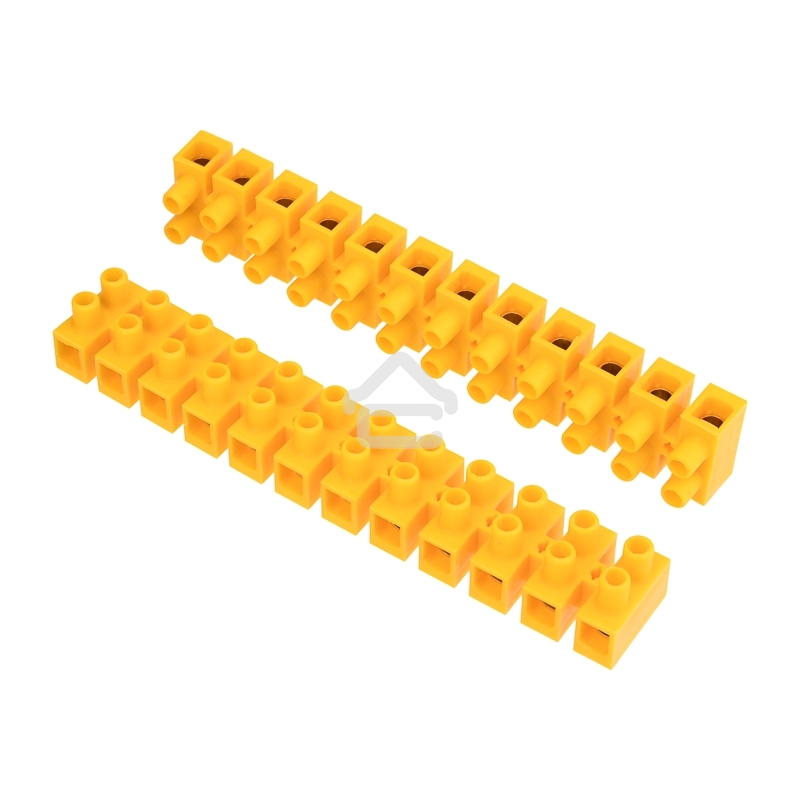 Клеммная винтовая колодка KВ-25 10-25, ток 60 A, полиэтилен желтый Rexant (10 шт./уп.)