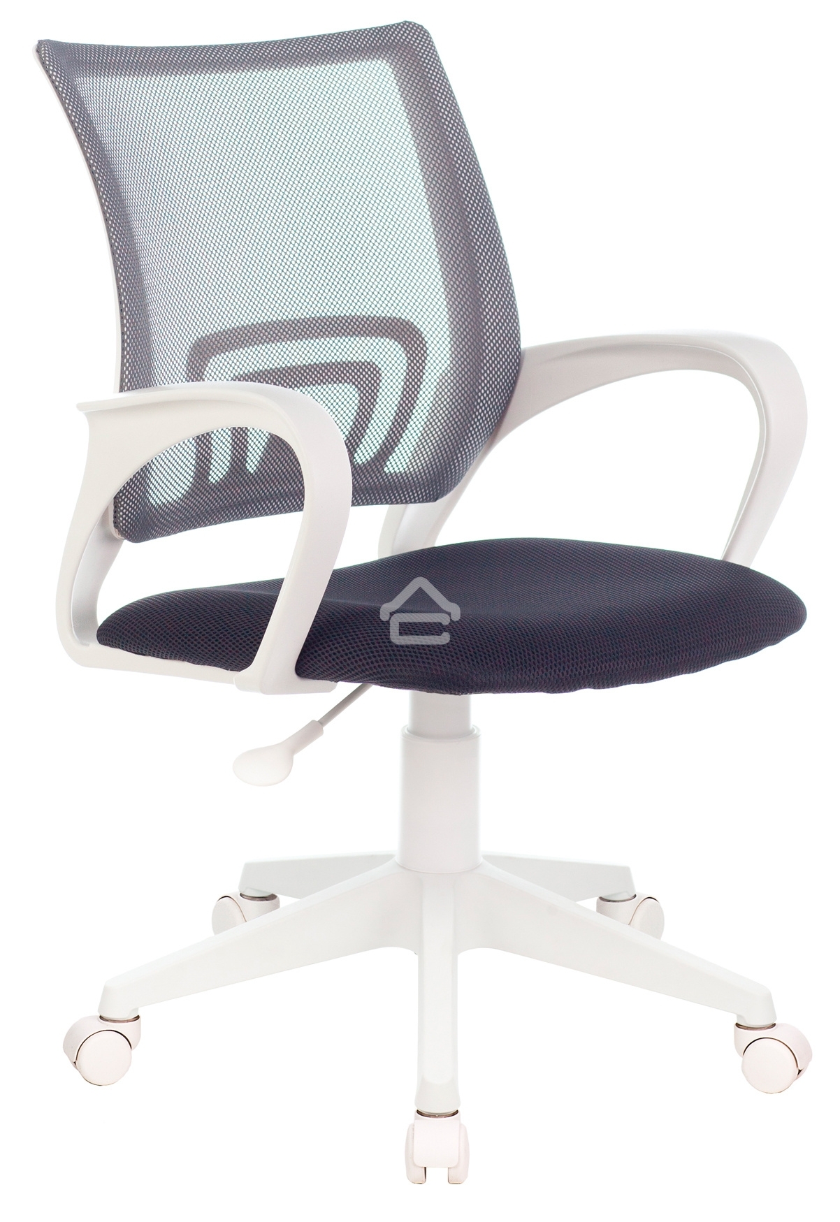 Кресло компьютерное Бюрократ CH-W695NLT TW-04 TW-12 темно-серый, сетка/ткань, крестовина пластик, пластик белый