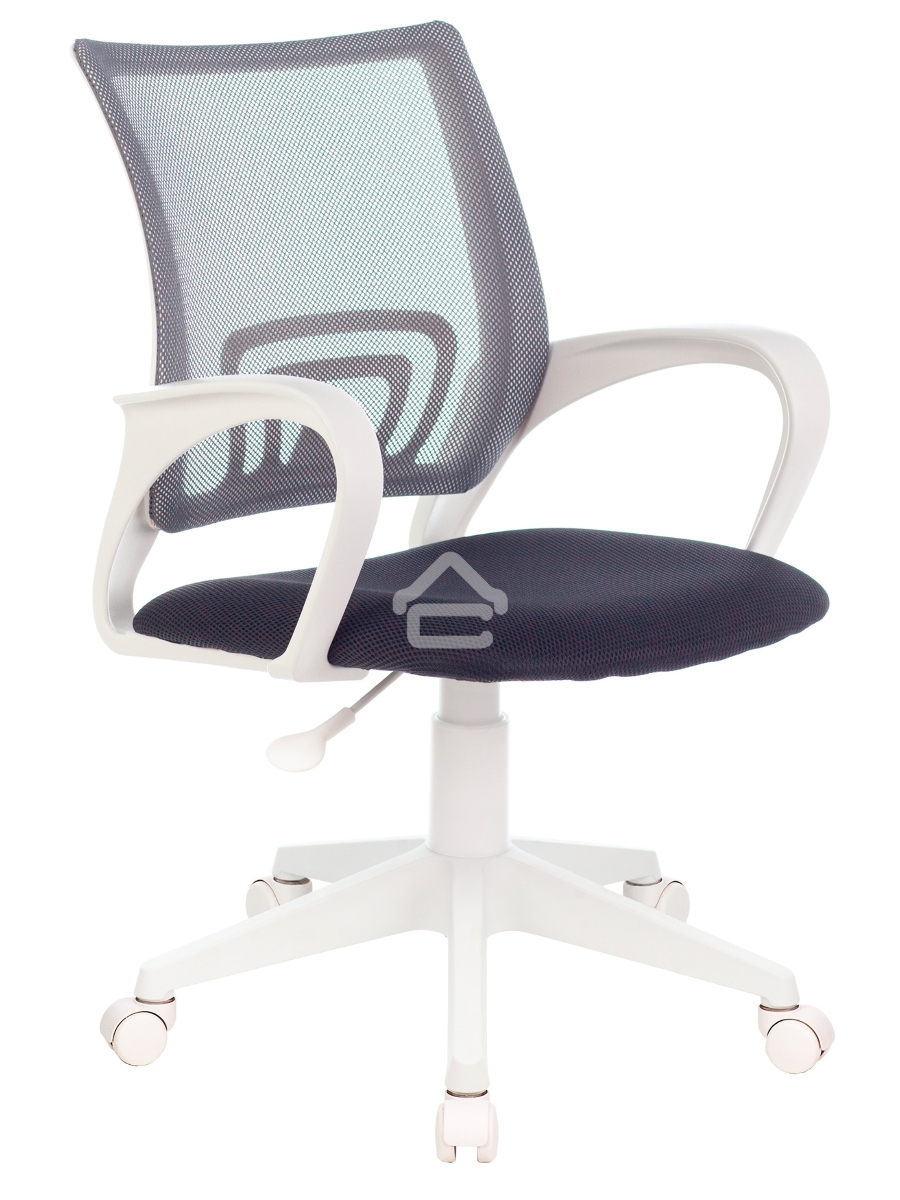 Кресло компьютерное Бюрократ CH-W695NLT TW-04 TW-12 темно-серый, сетка/ткань, крестовина пластик, пластик белый