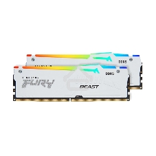 Оперативная память Kingston Fury Beast, DDR5, 64Gb (2x32Gb), 5600MHz, CL40, DIMM, с радиатором, RGB, белый