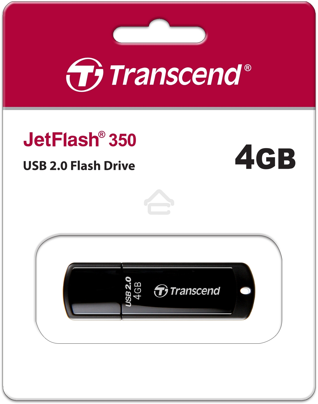 Флешка USB R/W Transcend 4GB JetFlash 350, USB 2.0, черный