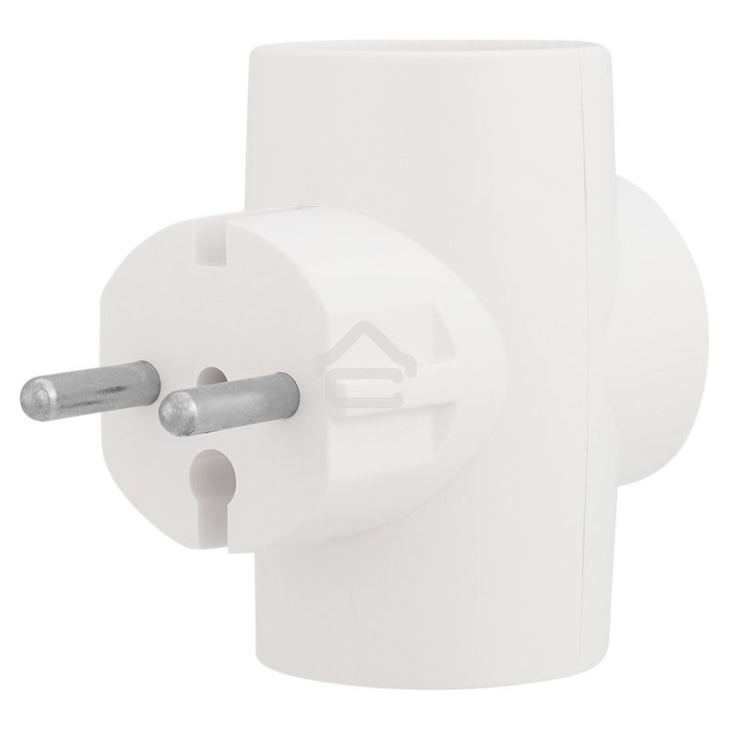 Тройник электрический Rexant 10 А без заземления белый