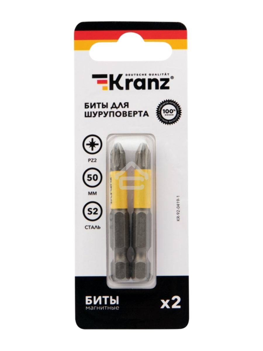 Бита для шуруповерта KRANZ PZ2х50 мм (2 шт./уп.)