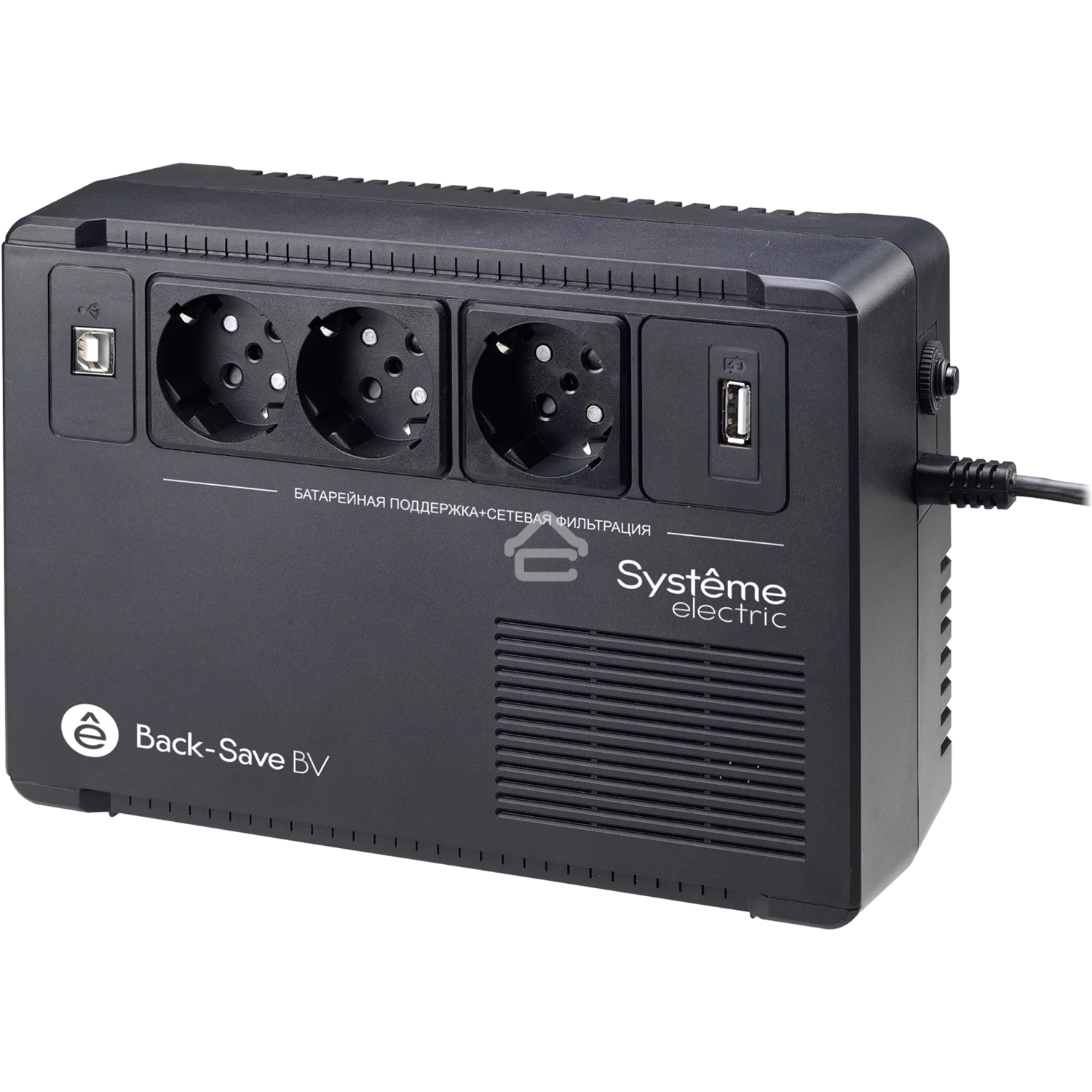Источник бесперебойного питания Systeme Electriс Back-Save, 800VA/480W, 230V, Line-Interactive, AVR, 3xSchuko, USB charge(type A), USB