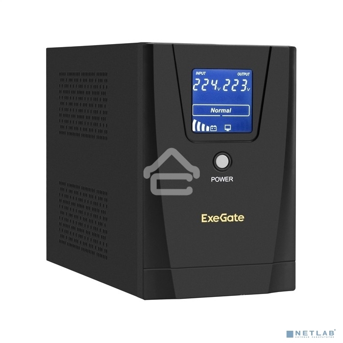 Источник бесперебойного питания ExeGate SpecialPro Smart LLB-1200.LCD.AVR.2SH.3C13.USB <1200VA/750W, LCD, AVR, 2*Schuko+3*C13, USB, съемн.кабель, металлический корпус, Black>