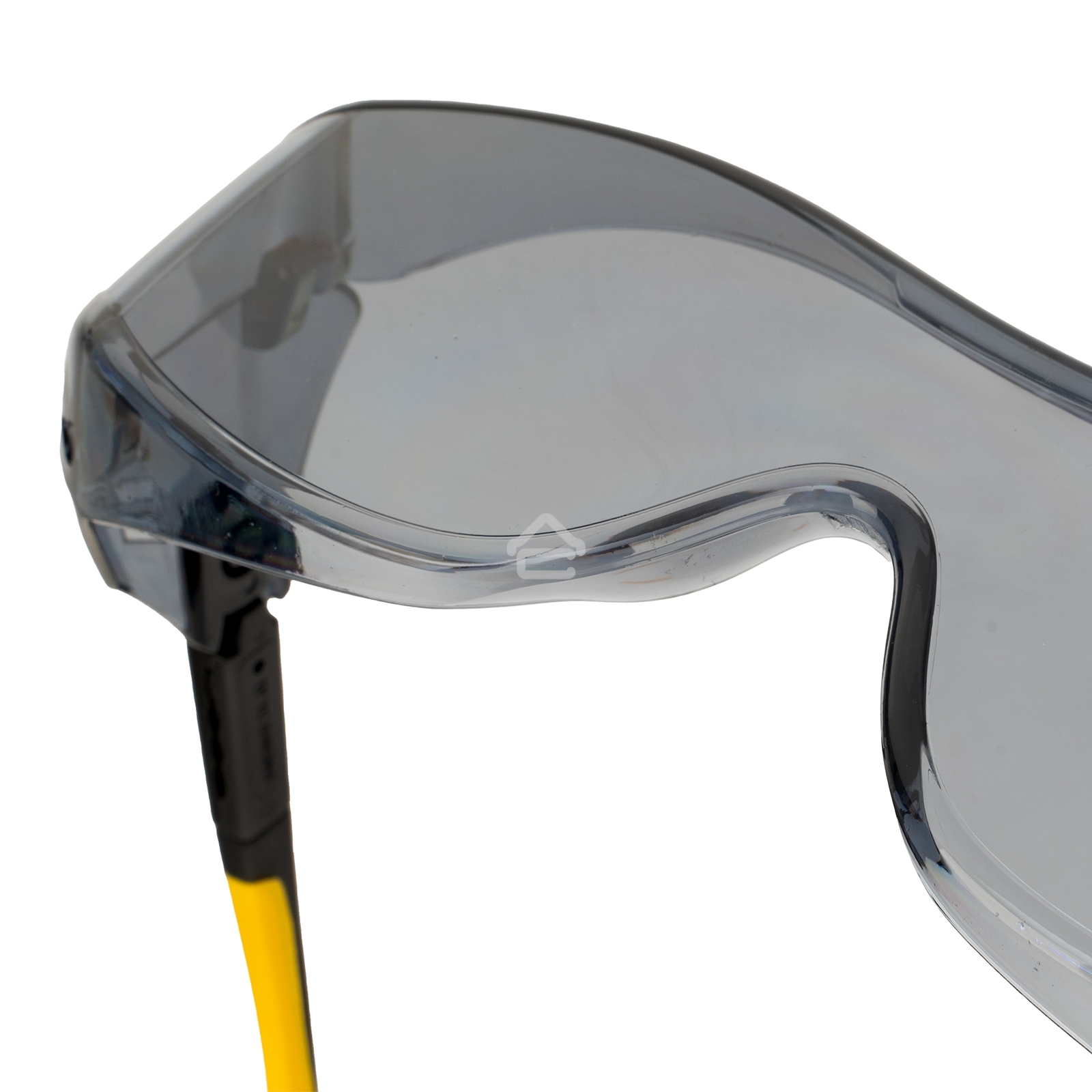 Очки защитные Denzel открытые, поликарбонатные, увеличенная дымчатая линза, регулируемые дужки