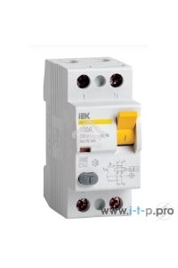 УЗО Iek MDV10-2-063-030 ВД1-63 2Р 63А 30мА ИЭК