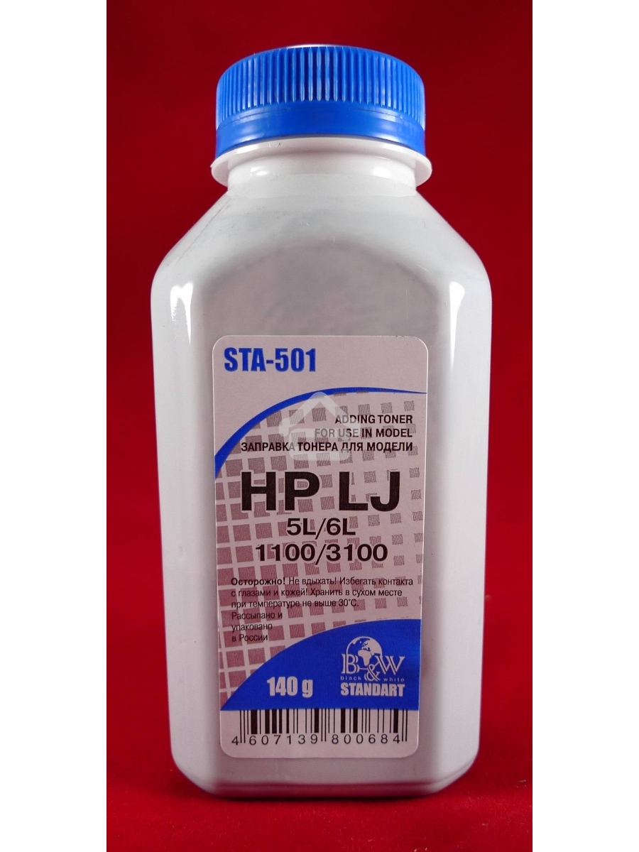 Тонер HP LJ 1100/1150/3100/5L/6L (фл,140г) B&W Standart фас России
