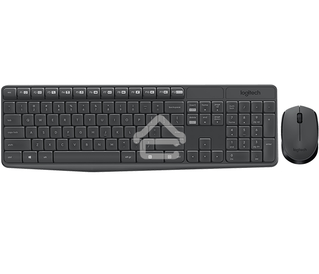 Комплект клавиатура + мышь Logitech MK235 клав:черный мышь:черный USB беспроводная